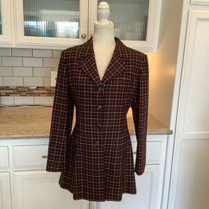 Cento x Cento By Iceberg Wool Jacket Blazer Italy Size 38 Plaid